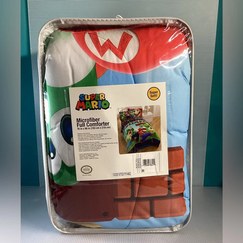 Super Mario Microfiber Full Comforter (Sheets and Pillowcases not Included)